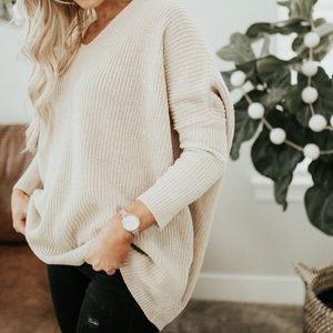 Penny Pocket Sweater in Cream
